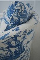  F71611: KINDEL Toile Blue And White Upholstered L
