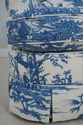  F71611: KINDEL Toile Blue And White Upholstered L