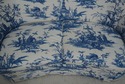  F71611: KINDEL Toile Blue And White Upholstered L