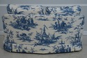  F71611: KINDEL Toile Blue And White Upholstered L