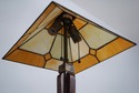 73788: STICKLEY Mission Oak Slag Glass Table Lamp