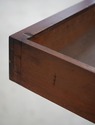 74028: English Antique 2 Drawer Mahogany Leather T
