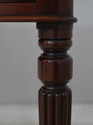 74028: English Antique 2 Drawer Mahogany Leather T
