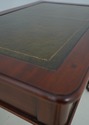 74028: English Antique 2 Drawer Mahogany Leather T