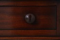 74028: English Antique 2 Drawer Mahogany Leather T