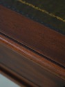 74028: English Antique 2 Drawer Mahogany Leather T