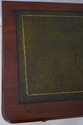 74028: English Antique 2 Drawer Mahogany Leather T