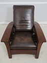 73789: STICKLEY Mission Oak Leather Morris Chair &