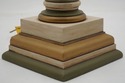 F73924: Pair Vintage Wood & Tole Palm Table Lamps