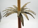 F73924: Pair Vintage Wood & Tole Palm Table Lamps