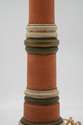 F73924: Pair Vintage Wood & Tole Palm Table Lamps