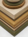 F73924: Pair Vintage Wood & Tole Palm Table Lamps