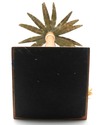 F73924: Pair Vintage Wood & Tole Palm Table Lamps