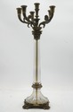 F73923: Pair French Empire Vintage Crystal & Brass