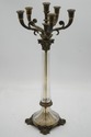 F73923: Pair French Empire Vintage Crystal & Brass