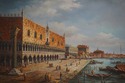 F64981EC: Large Framed Venice Gondola Oil Painting