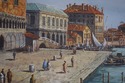 F64981EC: Large Framed Venice Gondola Oil Painting