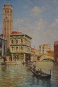 F64977EC: Framed Venice Gondola Scene Oil Painting