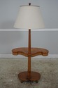 F60912EC: Neoclassical Burl Walnut Floor Lamp Tabl