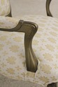 F56591EC: Gold French Louis XV Style Open Arm Upho