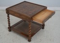 69363: Vintage BAKER Burl Wood 2 Tier Barley Twist