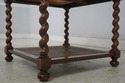 69363: Vintage BAKER Burl Wood 2 Tier Barley Twist