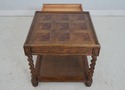 69363: Vintage BAKER Burl Wood 2 Tier Barley Twist
