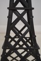 69401: Pair Metal Base Wood Top Eiffel Tower End T