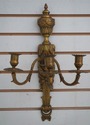 F69410: Pair Of Bronze 3 Candle Wall Sconces Louis