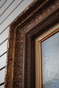 F73949: Artist Signed Boat & Village Oil Painting 