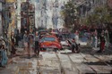 F73937: European Street Artist Signed Oil Painting