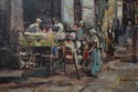 F73937: European Street Artist Signed Oil Painting