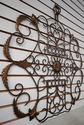 F74014: Hanging Scrolled Iron Wall Art w. Gold Fin