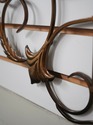 F74014: Hanging Scrolled Iron Wall Art w. Gold Fin