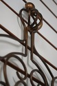 F74014: Hanging Scrolled Iron Wall Art w. Gold Fin