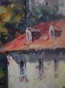 F73970: VICENZO Artist Signed Sailboat Harbor Oil 