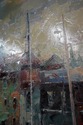 F73970: VICENZO Artist Signed Sailboat Harbor Oil 