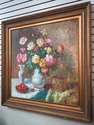 F73938: Large Floral Still Life Oil Painting on Ca