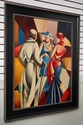 F73969: ZANCISCO Art Deco 3 Lady Oil Painting On C