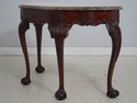 74082: HENKEL HARRIS Claw Foot Mahogany Marble Top