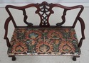 73416: Vintage Dolphin Carved Back Clawfoot Mahoga