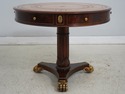 L74058: MAITLAND SMITH Round Mahogany Leather Top 