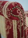 L74127: Chippendale Style Cherry Damask Upholstere