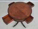 L74087: CENTURY Round Inlaid Mahogany Drum Table