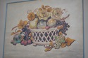 F60979EC: Antique Print Fruit Basket Watercolor