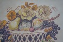 F60979EC: Antique Print Fruit Basket Watercolor