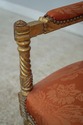 61017EC: Pair French Louis XV Gold Gilt Damask Uph