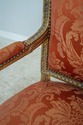 61017EC: Pair French Louis XV Gold Gilt Damask Uph