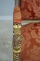 61017EC: Pair French Louis XV Gold Gilt Damask Uph