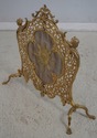 L69464: French Bronze Fireplace Screen w. Lady Fac